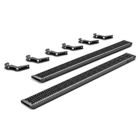 N-Fab Rear Bumper Mount Agressive Tread Textured Powder Coated Black Aluminum With Aluminum End Caps GFM07VR-TX